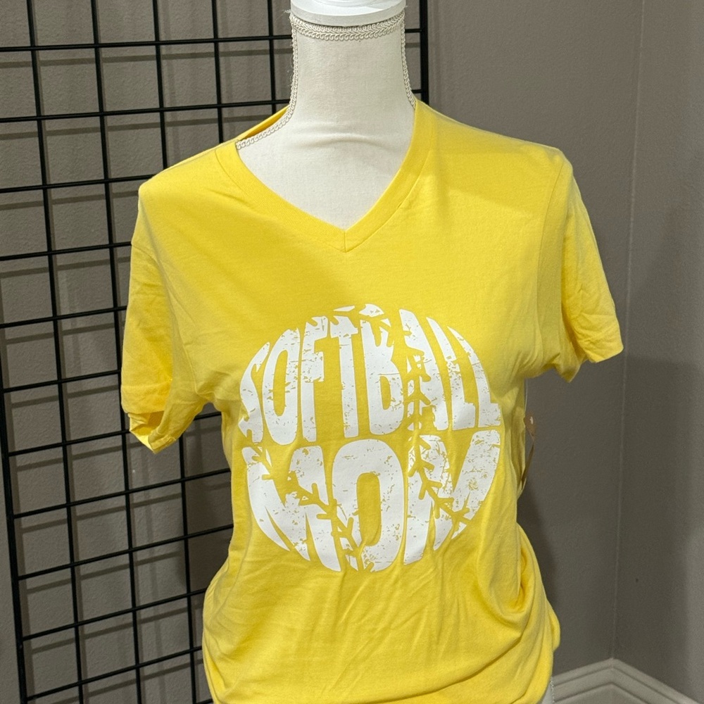 Yellow Softball Mom T-Shirt